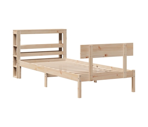 Estructura de cama sin colchón madera maciza de pino 90x200 cm