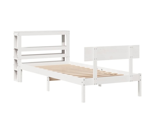 Estructura de cama sin colchón madera de pino blanca 90x200 cm