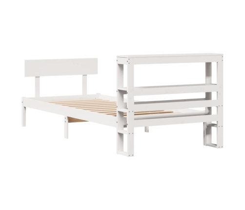 Estructura de cama sin colchón madera de pino blanca 90x200 cm