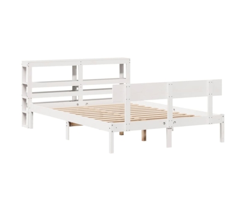 Estructura de cama sin colchón madera de pino blanca 120x200 cm