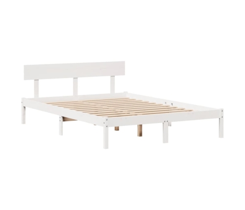 Estructura de cama sin colchón madera de pino blanca 120x200 cm