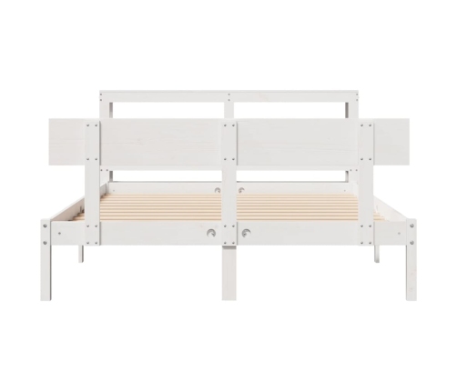 Estructura de cama sin colchón madera de pino blanca 140x200 cm