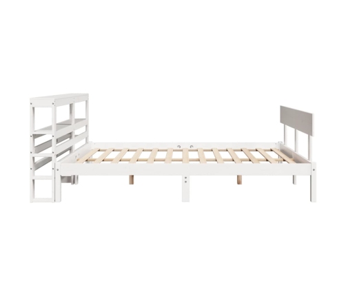 Estructura de cama sin colchón madera de pino blanca 140x200 cm