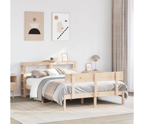 Estructura de cama sin colchón madera de pino blanco 150x200 cm