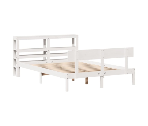 Estructura de cama sin colchón madera de pino blanca 150x200 cm