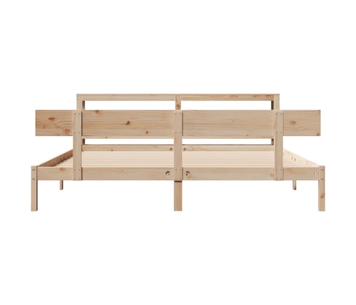 Estructura de cama sin colchón madera maciza de pino 180x200 cm