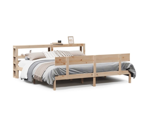 Estructura de cama sin colchón madera maciza de pino 180x200 cm