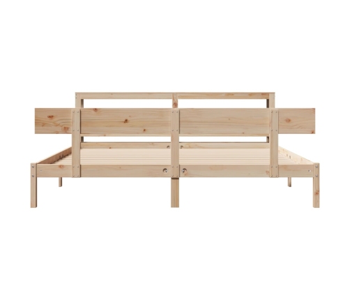 Estructura de cama sin colchón madera maciza de pino 200x200 cm