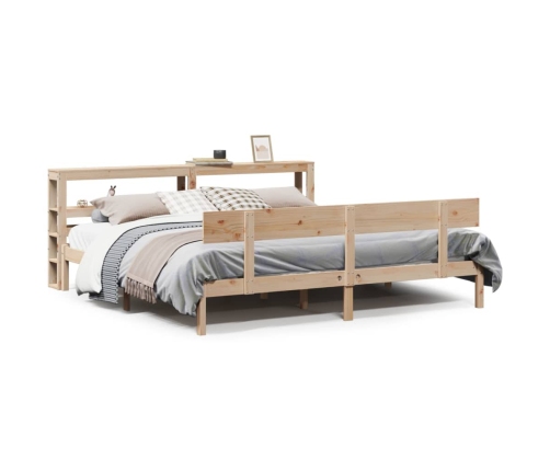 Estructura de cama sin colchón madera maciza de pino 200x200 cm