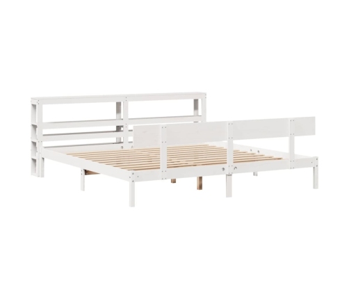 Estructura de cama sin colchón madera maciza blanca 200x200 cm