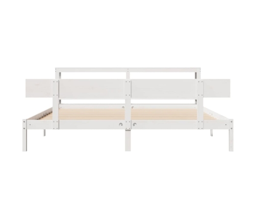 Estructura de cama sin colchón madera maciza blanca 200x200 cm