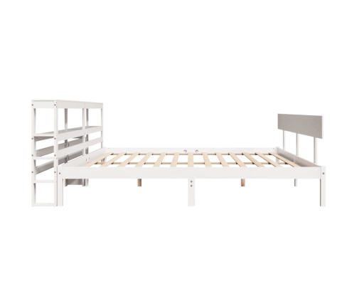 Estructura de cama sin colchón madera maciza blanca 200x200 cm