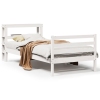 Estructura de cama sin colchón madera maciza blanca 75x190 cm