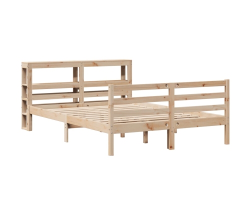 Estructura de cama sin colchón madera maciza de pino 120x190 cm