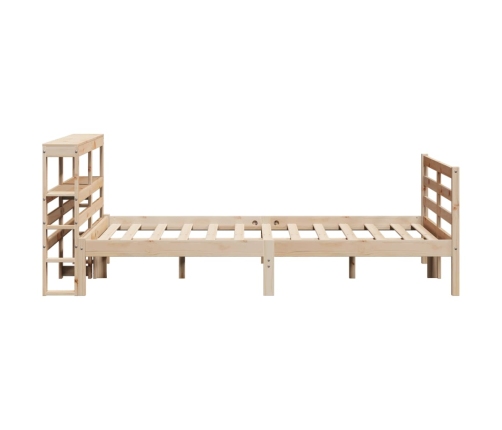 Estructura de cama sin colchón madera maciza de pino 120x190 cm