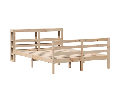 Estructura de cama sin colchón madera maciza de pino 135x190 cm