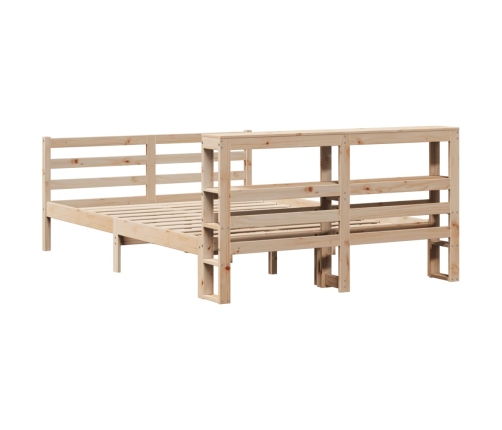 Estructura de cama sin colchón madera maciza de pino 135x190 cm