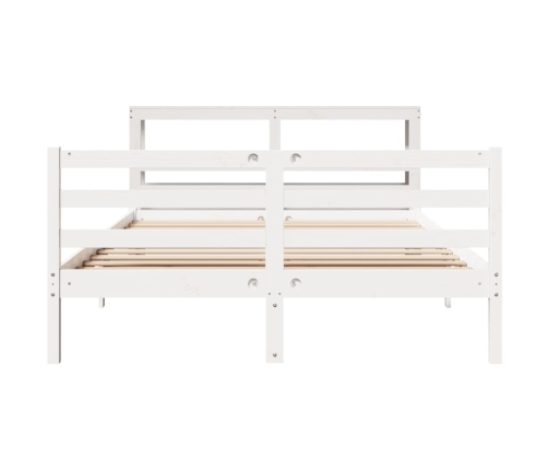 Estructura de cama sin colchón madera de pino blanco 135x190 cm