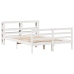 Estructura de cama sin colchón madera de pino blanca 140x190 cm