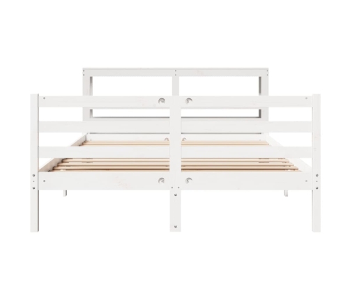 Estructura de cama sin colchón madera de pino blanca 140x190 cm