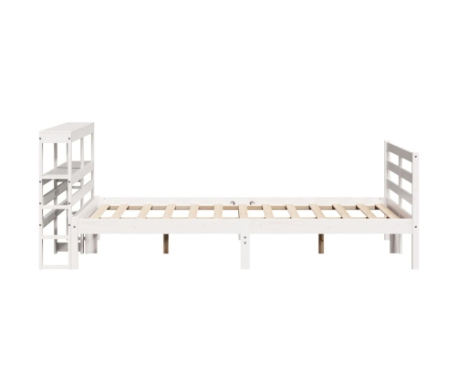 Estructura de cama sin colchón madera de pino blanca 140x190 cm