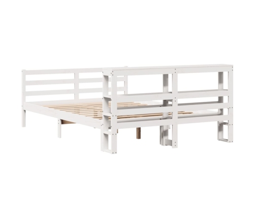 Estructura de cama sin colchón madera de pino blanca 140x190 cm