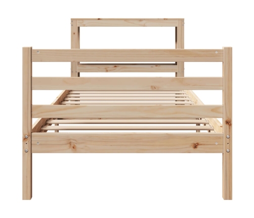 Estructura de cama sin colchón madera maciza de pino 90x200 cm