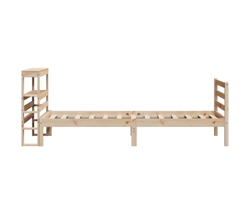 Estructura de cama sin colchón madera maciza de pino 90x200 cm