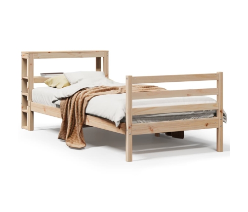 Estructura de cama sin colchón madera maciza de pino 90x200 cm