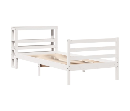 Estructura de cama sin colchón madera de pino blanca 90x200 cm