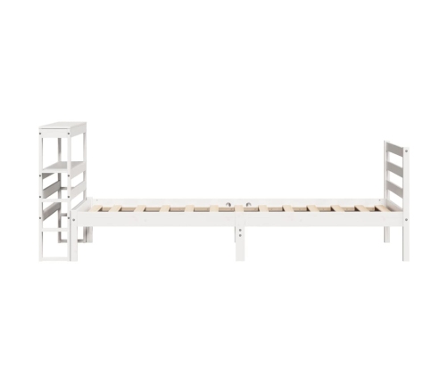 Estructura de cama sin colchón madera de pino blanca 90x200 cm