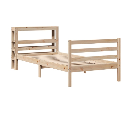 Estructura de cama sin colchón madera maciza de pino 100x200 cm