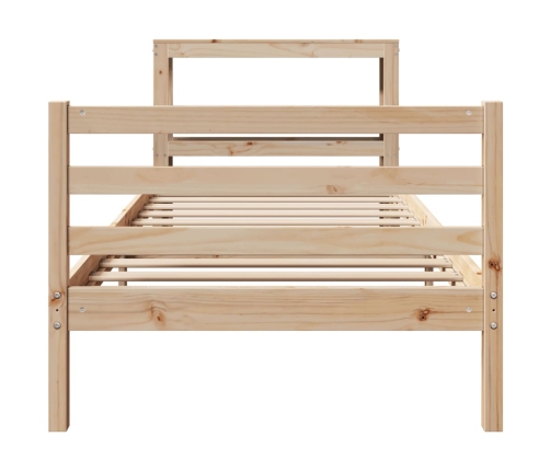 Estructura de cama sin colchón madera maciza de pino 100x200 cm