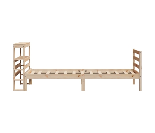Estructura de cama sin colchón madera maciza de pino 100x200 cm