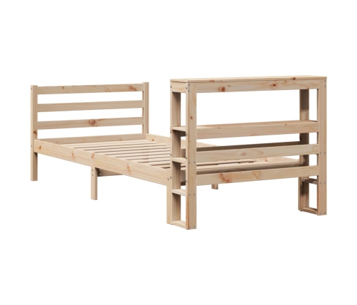 Estructura de cama sin colchón madera maciza de pino 100x200 cm