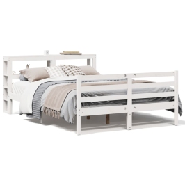 Estructura de cama sin colchón madera de pino blanca 150x200 cm