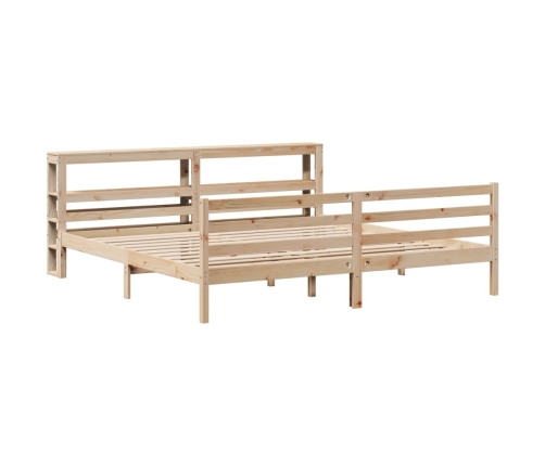 Estructura de cama sin colchón madera maciza de pino 200x200 cm