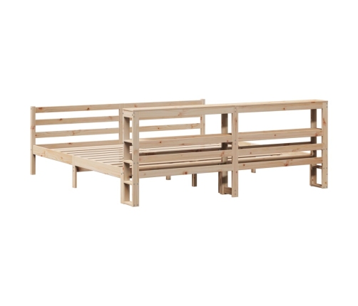 Estructura de cama sin colchón madera maciza de pino 200x200 cm