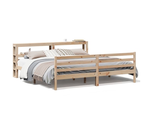 Estructura de cama sin colchón madera maciza de pino 200x200 cm