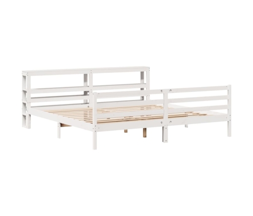 Estructura de cama sin colchón madera maciza blanca 200x200 cm