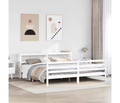 Estructura de cama sin colchón madera maciza blanca 200x200 cm