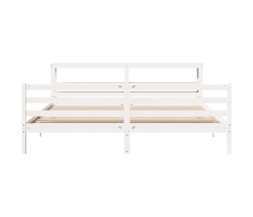 Estructura de cama sin colchón madera maciza blanca 200x200 cm
