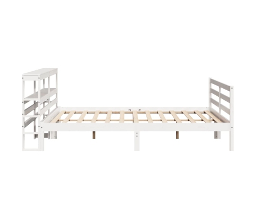 Estructura de cama sin colchón madera maciza blanca 200x200 cm