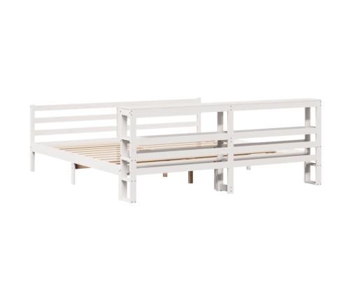 Estructura de cama sin colchón madera maciza blanca 200x200 cm