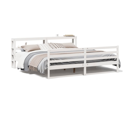 Estructura de cama sin colchón madera maciza blanca 200x200 cm