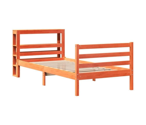 Estructura de cama sin colchón madera maciza marrón 75x190 cm