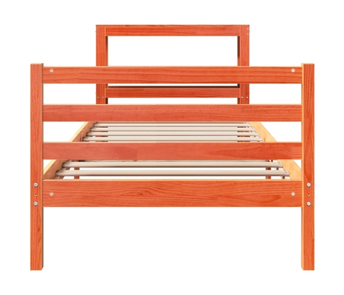 Estructura de cama sin colchón madera maciza marrón 75x190 cm