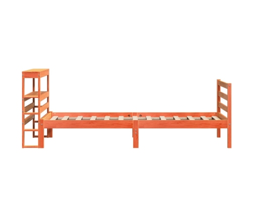 Estructura de cama sin colchón madera maciza marrón 75x190 cm