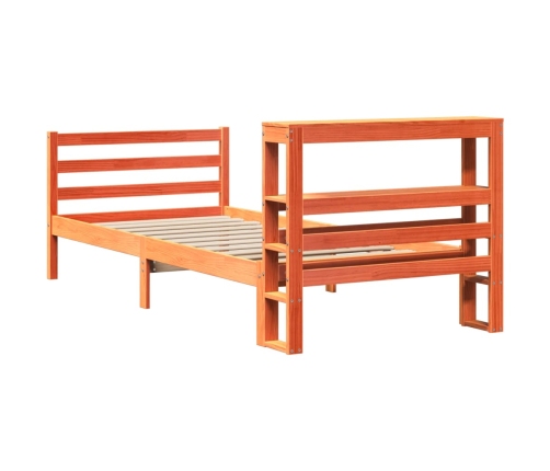 Estructura de cama sin colchón madera maciza marrón 75x190 cm