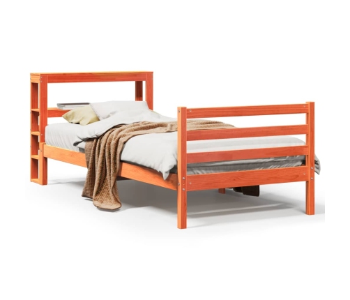 Estructura de cama sin colchón madera maciza marrón 75x190 cm